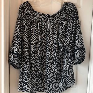 Gibson Latimer 3X black and white blouse